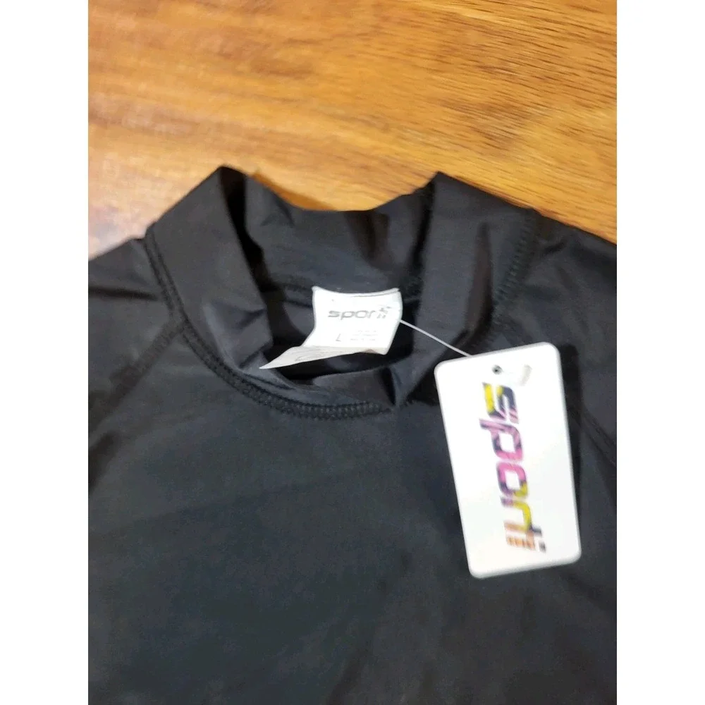 NWT Black Sporti UPF 50+ S/S Rash Guard Size Large